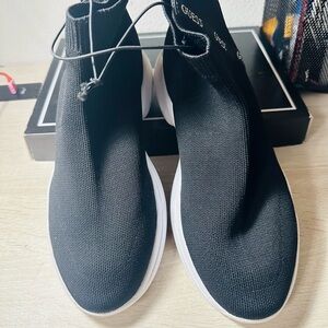 GUESS Black Knit Sock-Style Sneakers with White Sole
